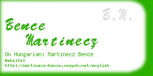 bence martinecz business card